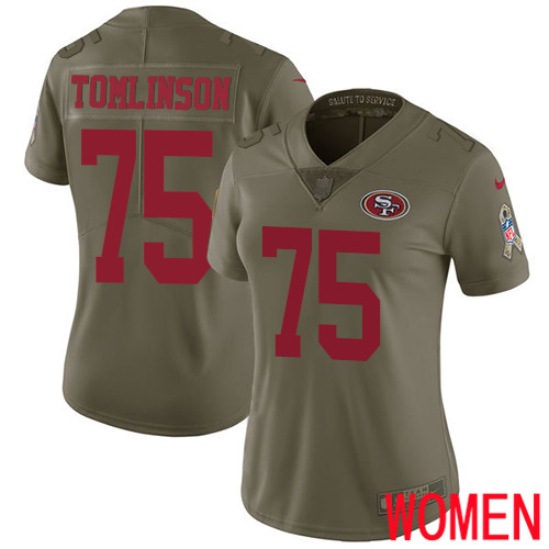San Francisco 49ers Limited Olive Women Laken Tomlinson NFL Jersey #75 2017 Salute to